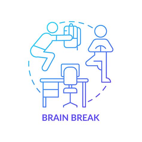 Brain Break Blue Gradient Concept Icon Physical Activity For Rest