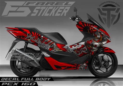 Stiker Decal Untuk Motor Honda Pcx Full Body Striping Variasi Decal