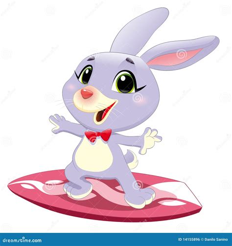 Bunny Rabbit With Surf Stock Vector Illustration Of Expression 14155896