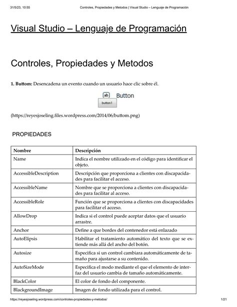 Solution Controles Propiedades Y Metodos Visual Studio Lenguaje De