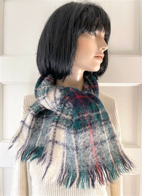 Vintage Plaid Mohair Scarf S Mohair Wool Scarf King Gem