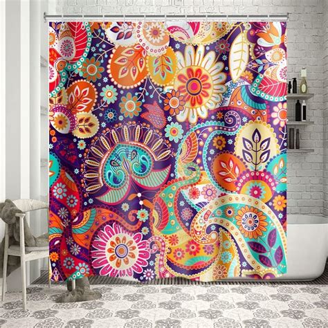 Wollmix Boho Exotic Mandala Floral Fabric Shower Curtain