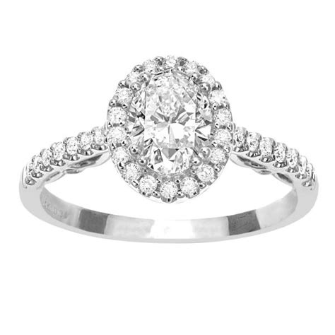 Oval Diamond Halo Ring Temelli Jewellery