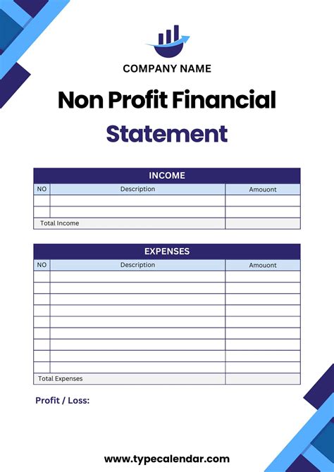 Free Printable Nonprofit Financial Statement Templates Excel