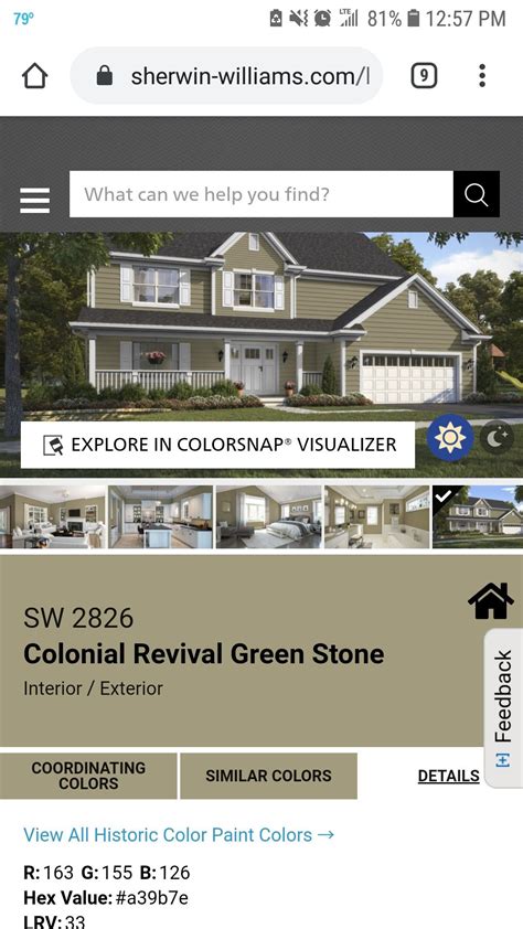 Sherwin Williams Colonial Revival Green Stone Exterior Paint Stone