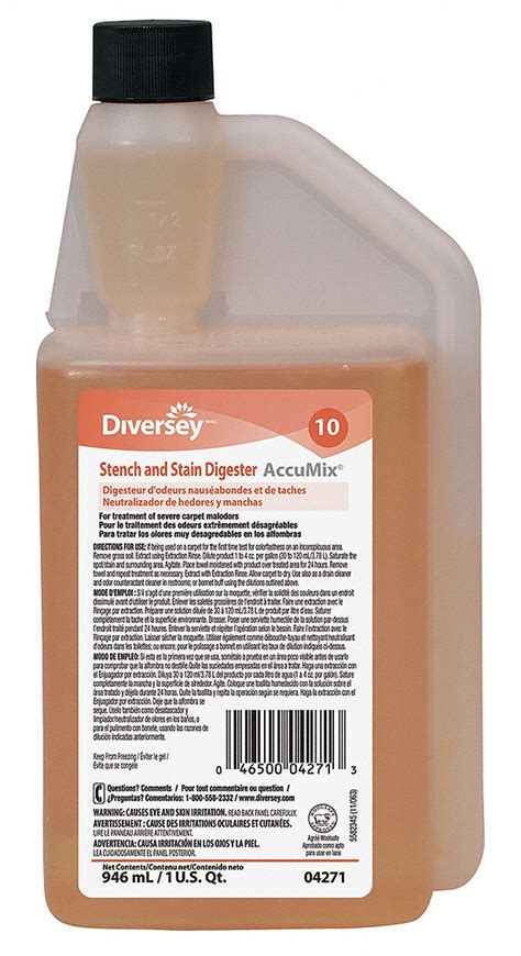 Diversey Spot And Stain Remover Portion Measuring Bottle Oz