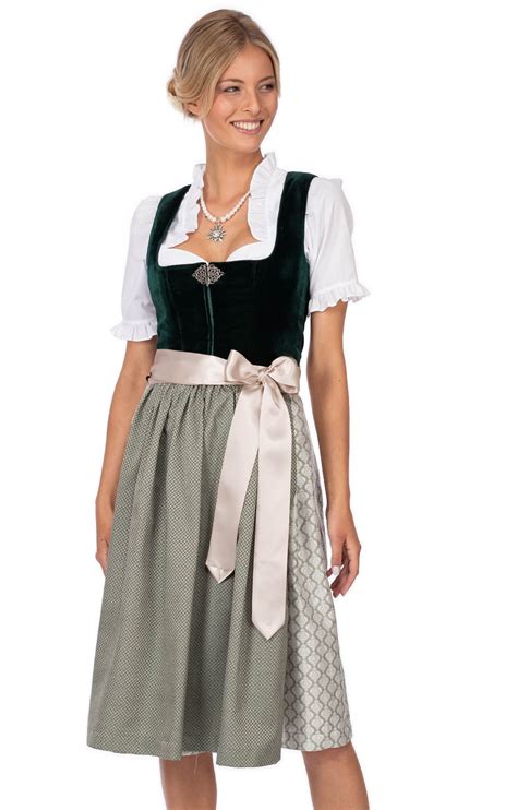 Marjo Dirndl And Dresses Midi 2pcs 65cm CHERA Emerald Green Bestellen