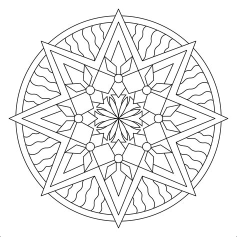 Premium Vector Star Mandala Illustration For Coloring Page