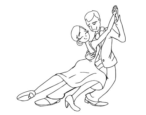 Dibujo De Bailarines De Tango Para Colorear Dibujos Para Colorear