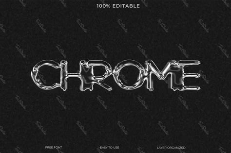 Chrome Text Style Effect Photoshop Premium Psd File