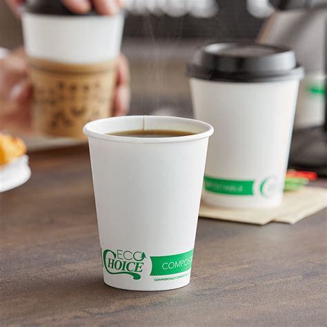 Ecochoice 12 Oz White Compostable Paper Hot Cup 50pack