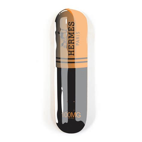 Hermes Addict Pill Skateboard Deck Enjoy Denial