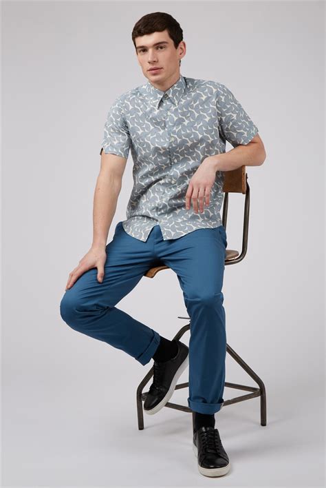 Ben Sherman Regular Fit Geometric Block Print Shirt