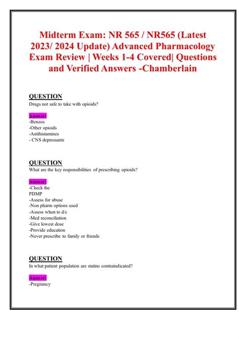 Midterm Exam Nr Nr Latest Update Advanced