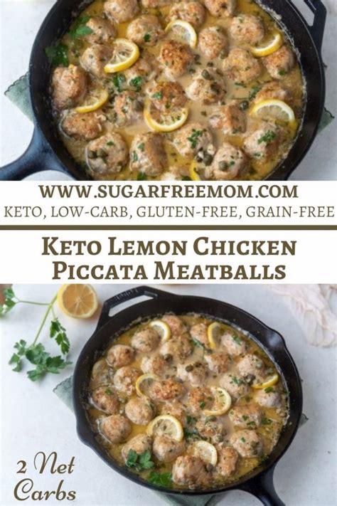 Low Carb Lemon Chicken Piccata Meatballs Keto Nut Free Gluten Free