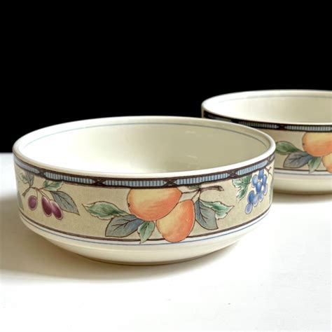 Mikasa Intaglio Garden Harvest Bowls Set Of Soup Or Cereal Etsy