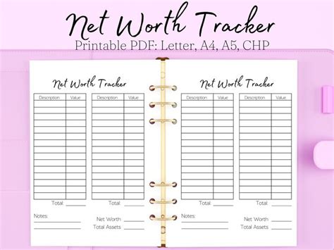 Net Worth Tracker, Net Worth Template, Networth Template, Networth ...