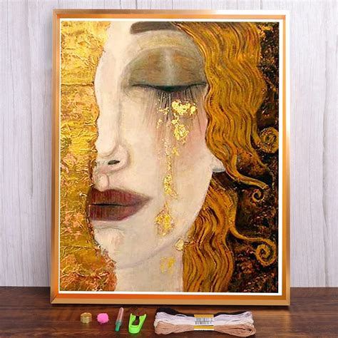 Klimt płótno z nadrukiem 11CT ściegiem krzyżykowym DIY haft kompletny