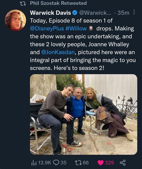 Warwick Davies On Twitter Heres To Season 2 Rwillow
