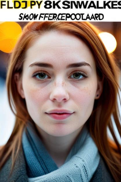 Premium Photo A Woman With Red Hair And A Scarf On Her Neck Looking