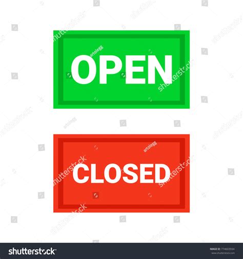 Open Closed Signs Vector Illustration Stock Vector Royalty Free