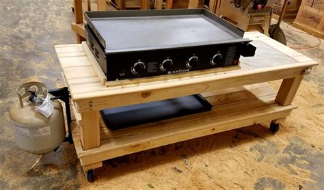 Diy Blackstone Griddle Table Surround Plans Outdoor Grill Cart Woodbrew ...