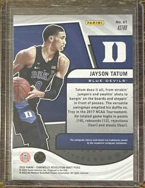 2022 Panini Chronicles Revolution Draft Picks 61 Jayson Tatum Astro NM