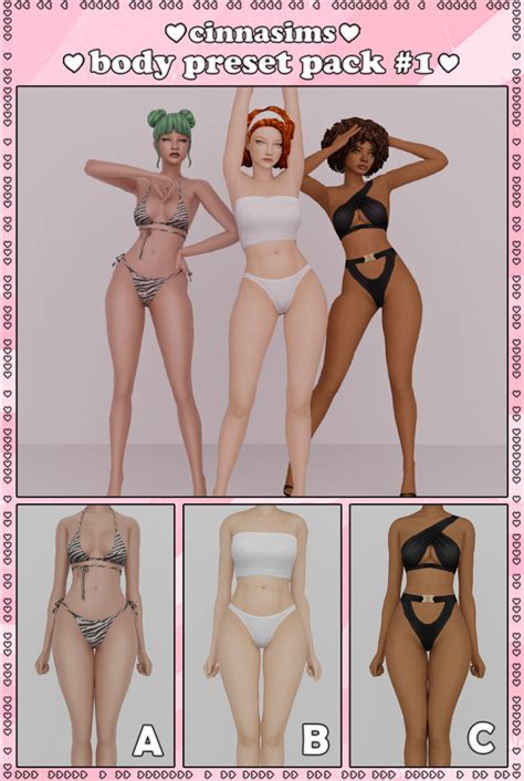 Body Preset Pack 1 Cinnasims On Tumblr