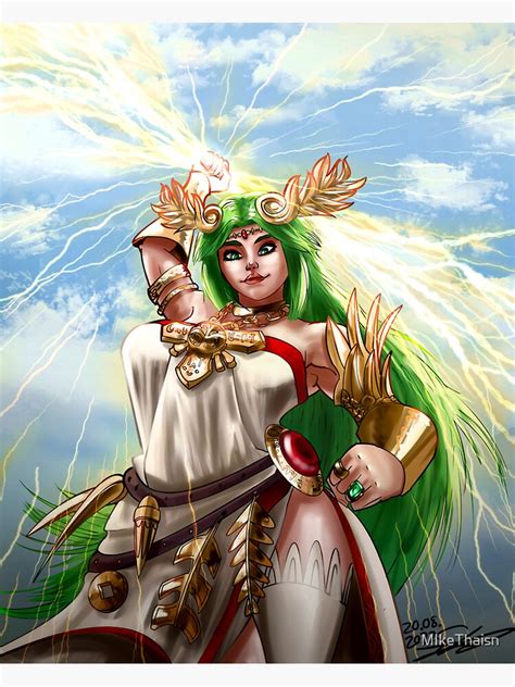 Palutena Throws Lightning Sticker For Sale By Mikethaisn Redbubble