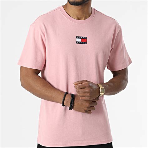 Tommy Jeans Tee Shirt Tommy Badge 0925 Rose LaBoutiqueOfficielle