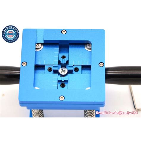 Blue BGA Reballing Kit 90 90mm Template Holder Fixture Jig With Hand