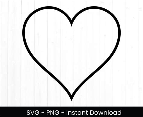 A Black And White Heart Outline With The Word Svg Png Instant Download