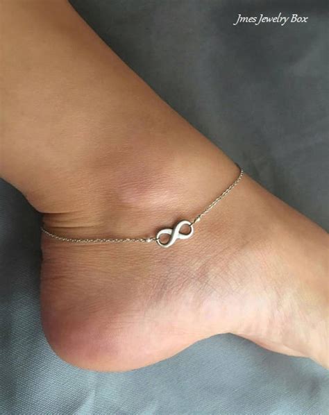 Silver Infinity Anklet Silver Infinity Ankle Bracelet Silver Etsy