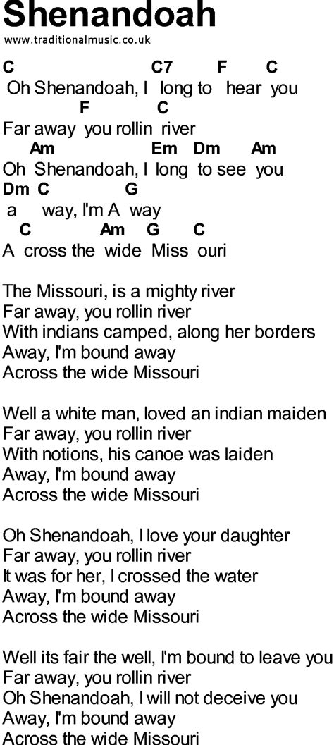 Bluegrass Songs With Chords Shenandoah