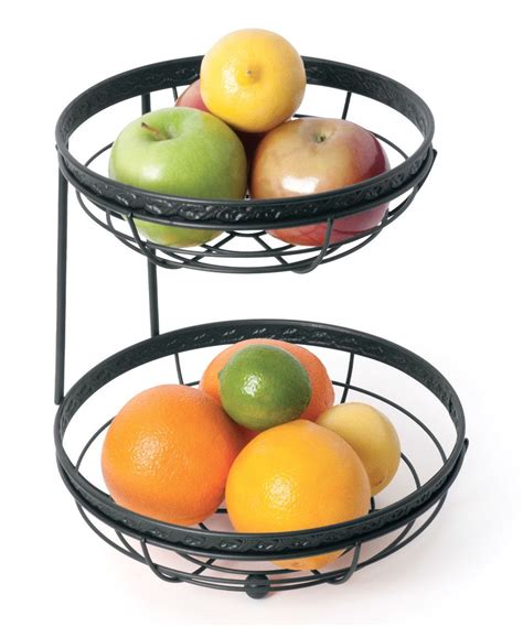 Black Two Tier Fruit Basket Tiered Fruit Basket Fruit Storage Fruit