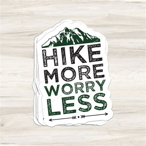 Hike More Worry Less Sticker Outdoor Theme Water Bottle Sticker