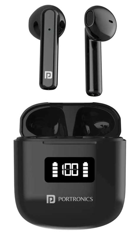 Portronics Harmonics Twins 26 Tws Earbuds With Enc Bluetooth V5 1 13mm Driver Black Photo