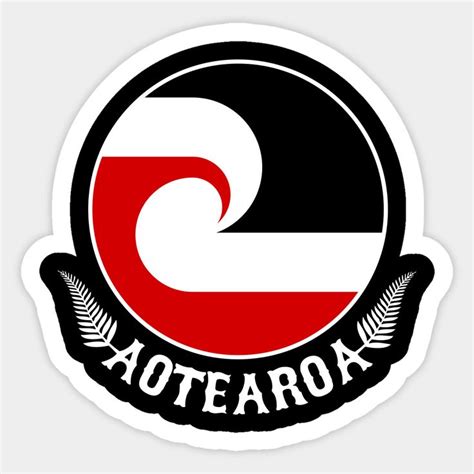 A Black And Red Sticker With The Word Aotearoa In It S Center