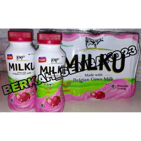 Jual MILKU SUSU UHT COKLAT Dan STRAWBERRY 200 Ml 1 DUS 12 Pcs