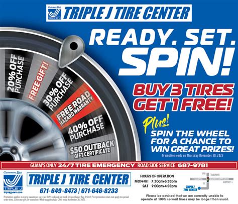 READY SET SPIN Triple J Commercial Tire Center Guam Tires Guam