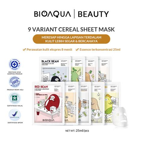 [new Product] Bioaqua Masker Wajah Cereal Sheet Mask Face Mask 25ml Masker Muka Glowing