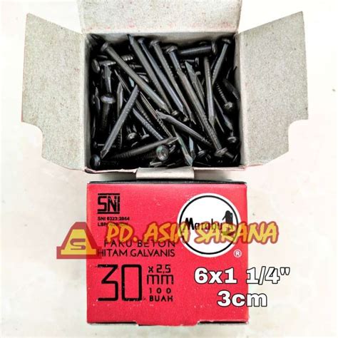 Jual Dus Cm Paku Beton Hitam X Nail Tembok Galvanis Di