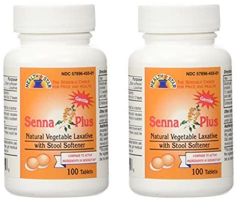 Senna Plus Natural Vegetable Laxative With Stool Softener Tablets