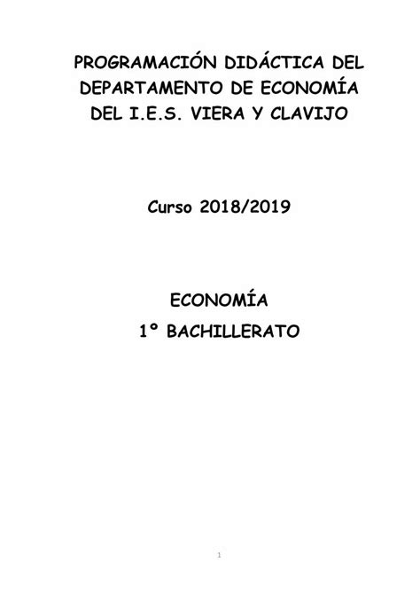 Pdf ProgramaciÓn DidÁctica Del Departamento De EconomÍa … · Educación