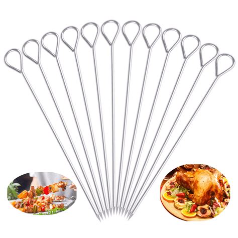 Stainless Steel Skewers Pcs Kebab Skewers Stainless Steel Bbq