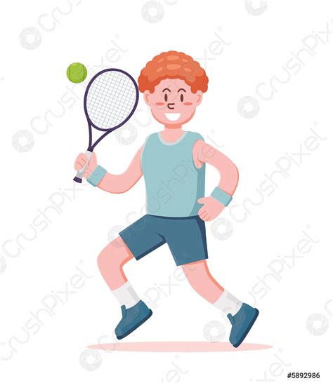 Personaje Jugando Tenis Vector Ilustraci N Vector De Stock