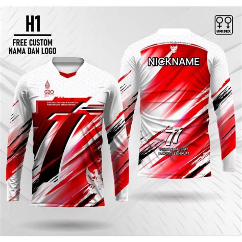 Jual Jersey HUT RI 77 Kemerdekaan Indonesia Lengan Panjang Kaos HUT RI