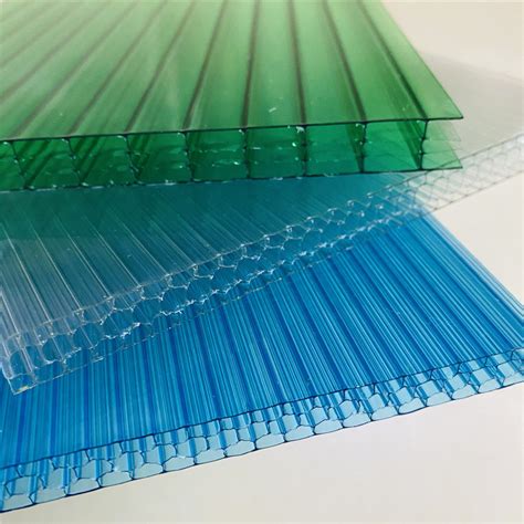 Transparent Polycarbonate Triple Wall Hollow Roofing Sheet Four Layers