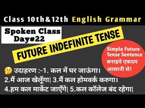 Use Of Shall Will Examples Of Simple Future Tense By Rahul Sir