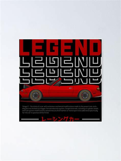 Tuner Red Na Miata Roadster Jdm Poster For Sale By Goldentuners